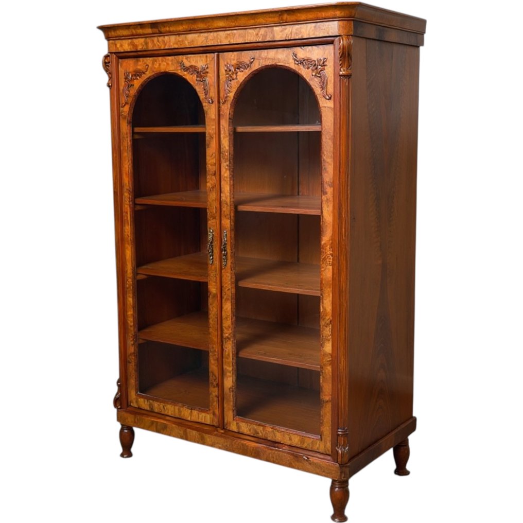 Display cabinet - Burr walnut - Antique Louis Philippe 1870 #2.1