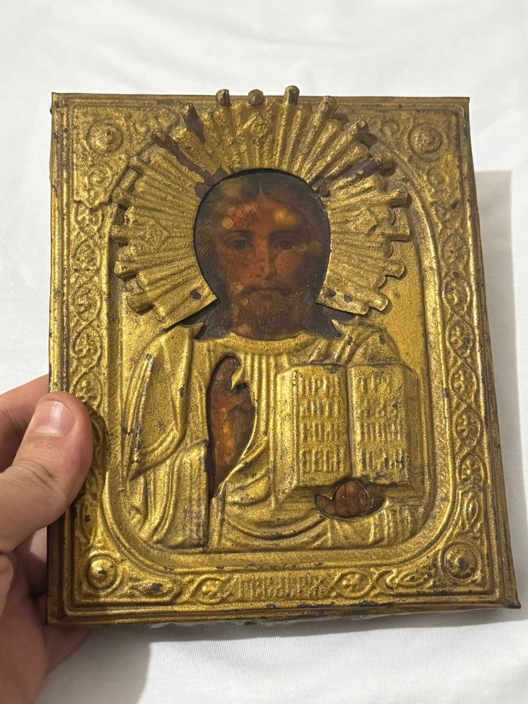 Icona - Cristo Pantocratore - Legno, Ottone #2.1