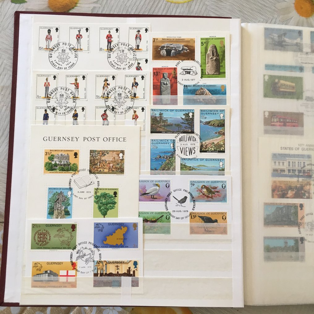 British Commonwealth  - Συλλογή γραμματοσήμων «Θραύσματα με σφραγίδα FDC»: Γκέρνσι, Νήσος του Μαν, Άλντερνη #3.2