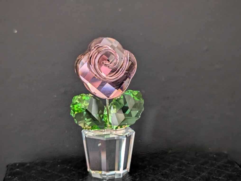 Statue, Swarovski bloem in pot - 4.6 cm - Crystal #2.1