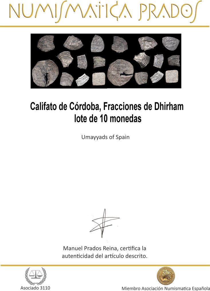 . Umayyads da Espanha Dirham Lote de fracciones, 10 piezas (Sem preço de reserva) #2.1