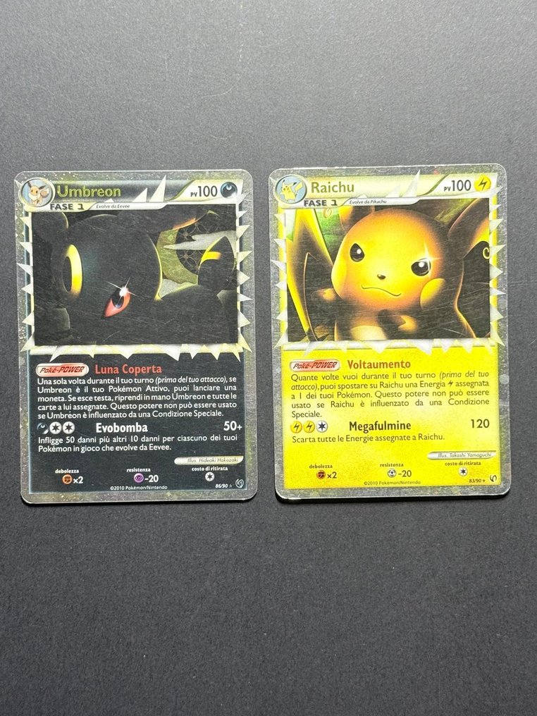 Pokémon - 2 Card - Umbreon Prime - Raichu Prime - Heart Gold Soul Silver (HGSS) - HS–Undaunted #1.0