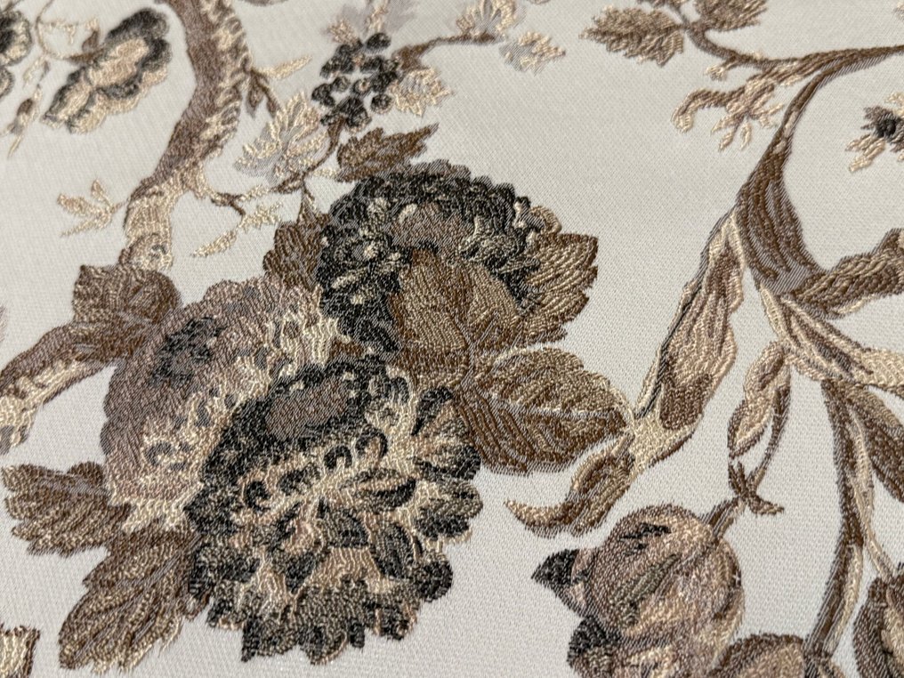 Eleganță silențioasă: lampasso din mătase neutru cu modele intelaiate în tonuri naturale. - Țesătură tapițerie - 2.5 m - 1.4 m #4.3