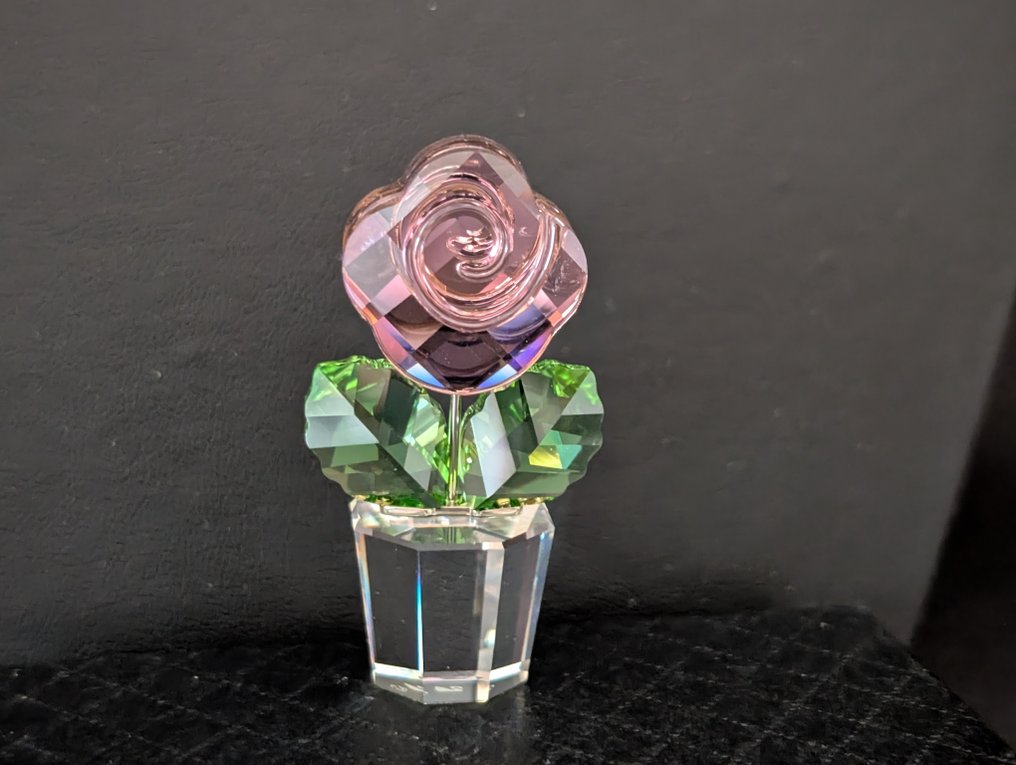 Statue, Swarovski bloem in pot - 4.6 cm - Crystal #1.0