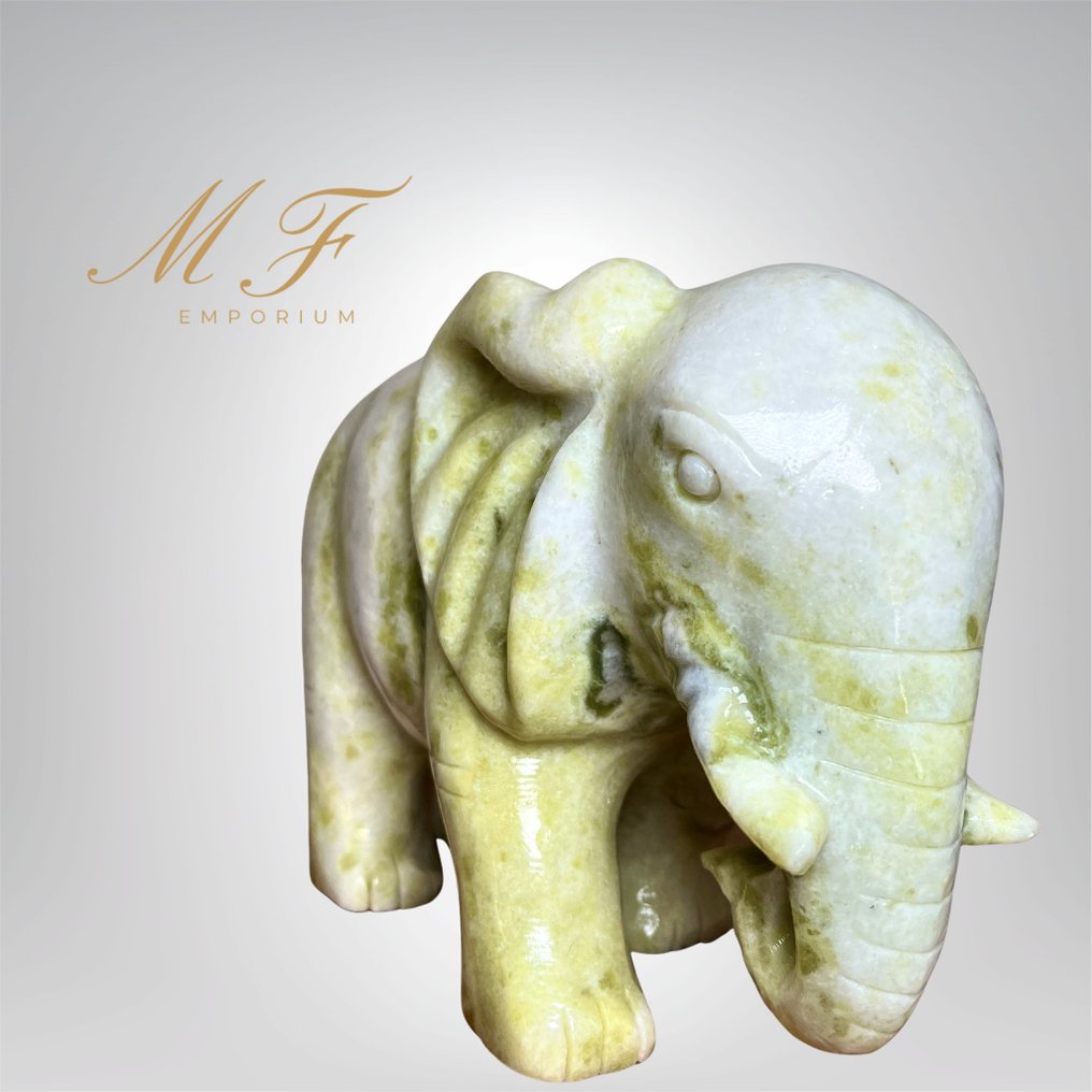 Wunderschöner Elephant Jade Lemon Qualität Extra - XXL Tiere - Höhe: 170 mm - Breite: 230 mm- 5500 g - (1) #4.3