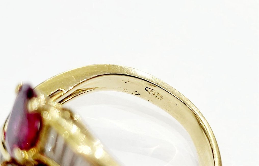 Δαχτυλίδι - 18 καράτια Κίτρινο χρυσό -  3.52ct. tw. Ρουμπίνι - Διαμάντι #4.3