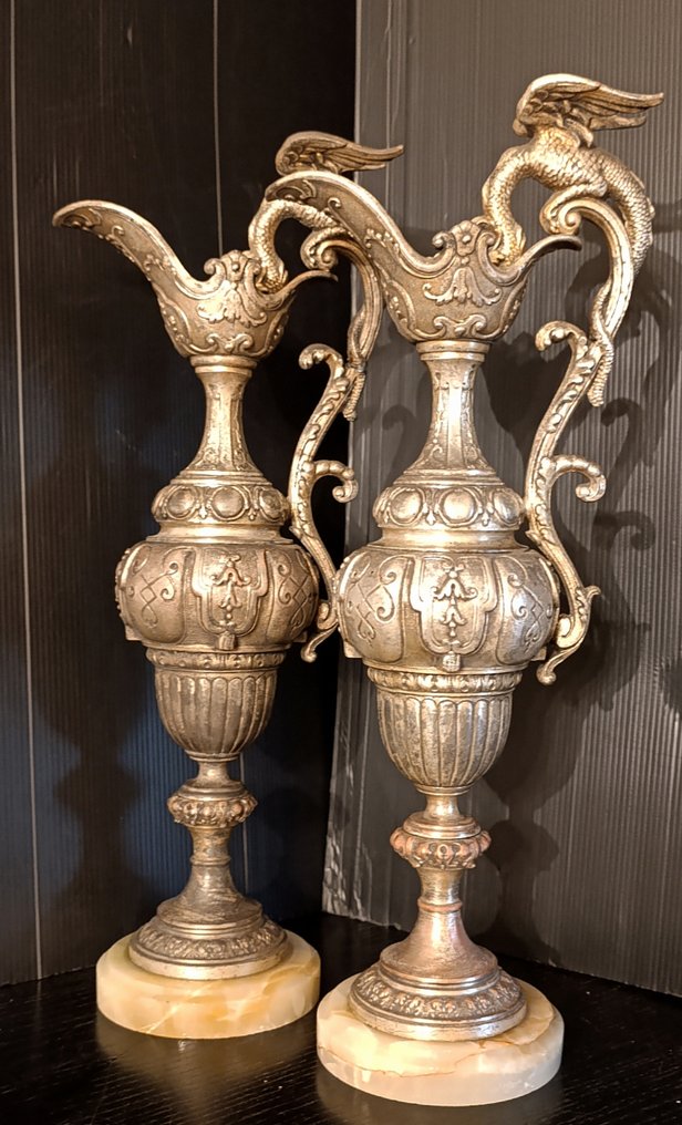 Rinascimento fiorentino, 42 cm, 2,2 kg - Ewer (2) - Alloy, Marble - dragons #1.0