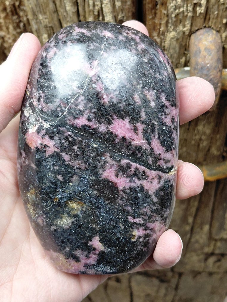 Πέντε όμορφα πολύγυαλισμένα γλυπτά από Rhodoniet λίθο- 2.6 kg #2.1