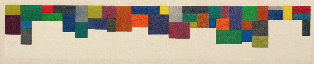 Sol Lewitt (1928-2007) - " Rectangles of Color " - Original WOODCUT on Tosa-Misumi paper - Hand signed - 1994 #1.0