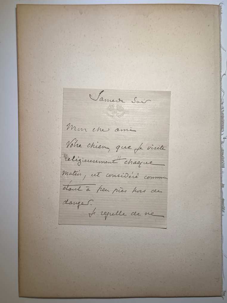 Henri Gervex (1852-1929) and Pierre Puvis de Chavannes (1824–1898) famous french painters - 2 Autograph signed letters and one carde de visit + 1 letter of Minister of war Marquis de Galliffet - 1890 #1.0