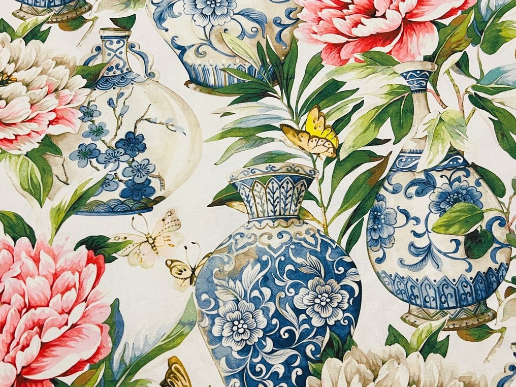 Eleganza Fiorita: Praktfullt bomullstoff med Oeko Tex - Polstringsstoff - 2.5 m - 2.8 m #4.3