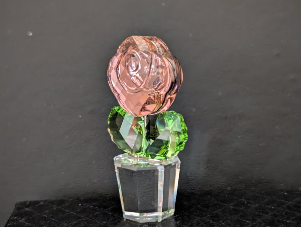 Statue, Swarovski bloem in pot - 4.6 cm - Crystal #3.2