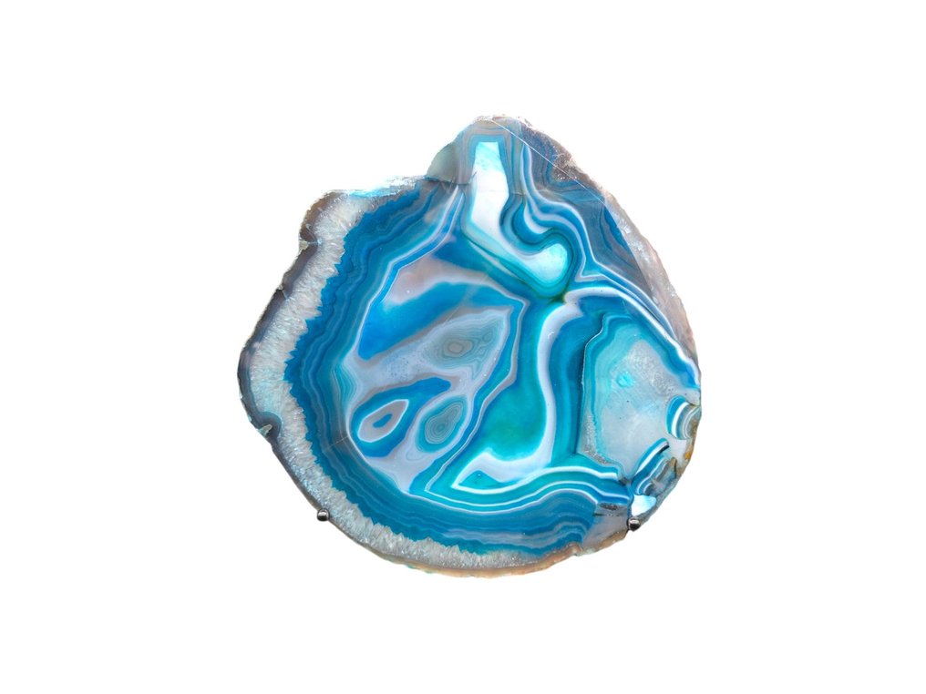 XL Crystal Agate Slab + Stand - Height: 21.5 cm - Width: 23 cm- 2154 g #1.0