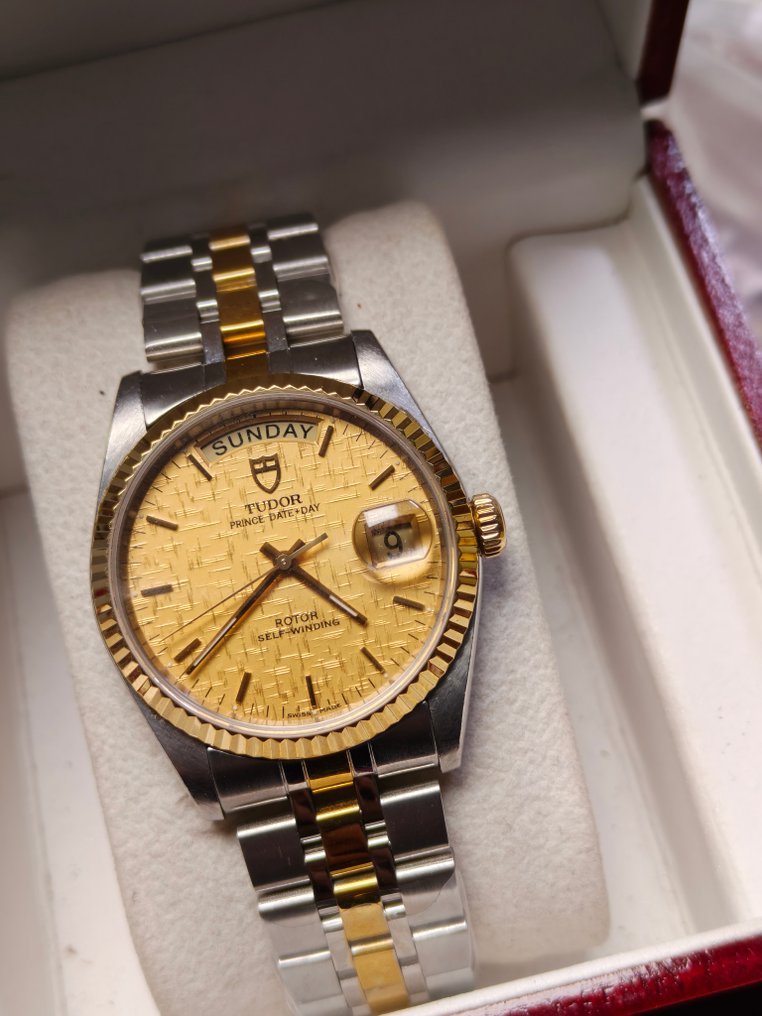 Tudor - Prince Date Day - No reserve price - 76213 Gold Linen Dial - Men - 2000-2010 #3.2
