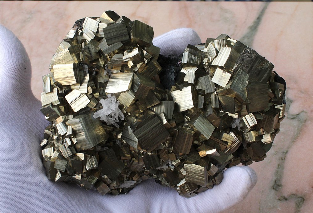 Pirite Cluster di cristallo - Altezza: 131 mm - Larghezza: 97 mm- 1145 g - (1) #4.3