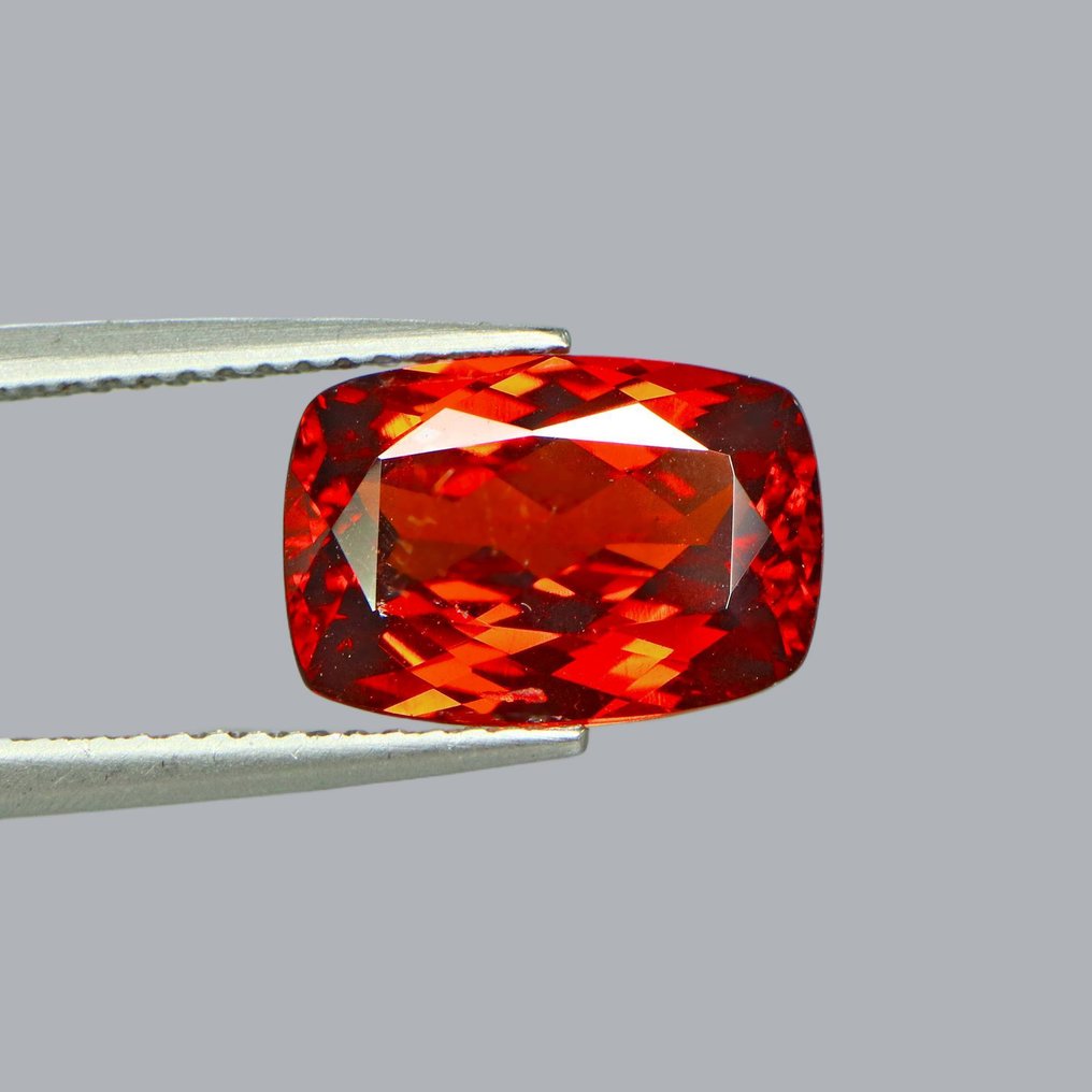 1 pcs Κόκκινο, Πορτοκαλί Γρανάτης, Spessartite - 4.75 ct - Διεθνής Ένωση Έγχρωμων Πολύτιμων Λίθων (ICA GemLab) #3.2