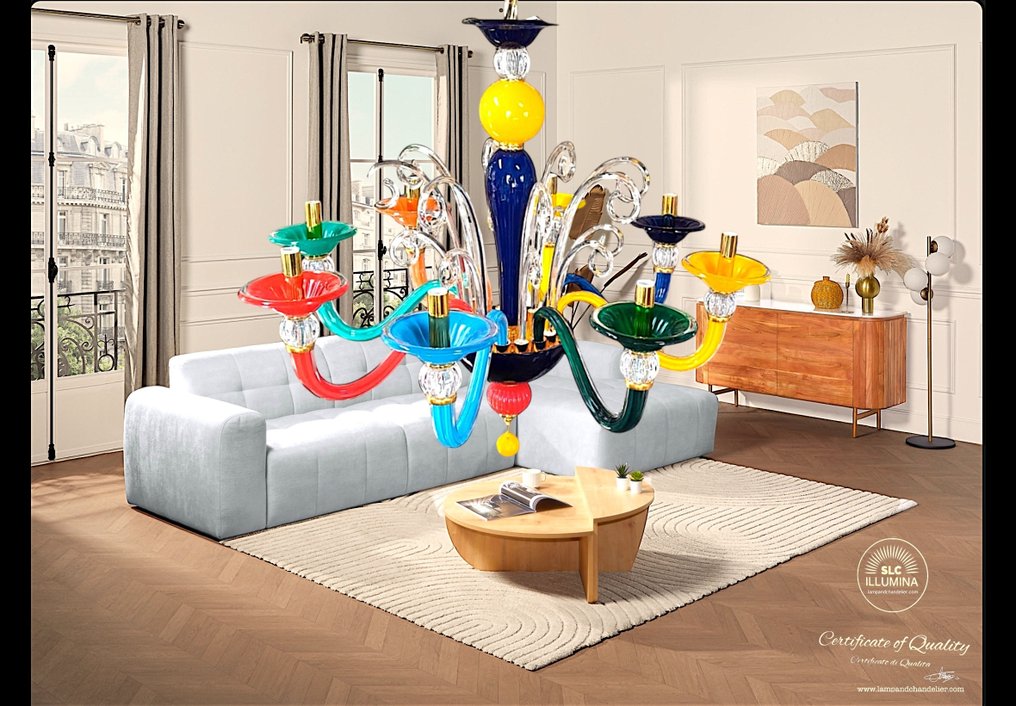 SLC Illumina - MG - 枝形吊灯 - 水晶 - 吊灯 Kolors 8 灯 #4.3