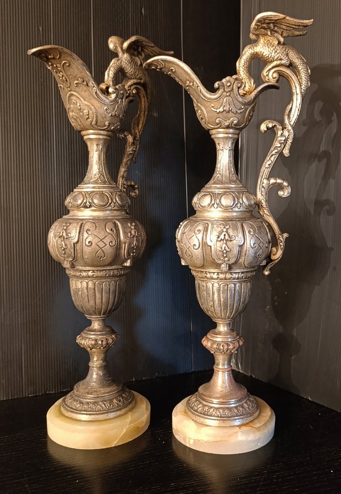 Rinascimento fiorentino, 42 cm, 2,2 kg - Ewer (2) - Alloy, Marble - dragons #3.2