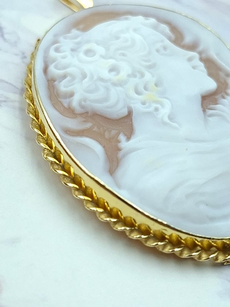 紅玉髓 - 銀, 鍍金 - 墜飾 - 古罗马浮雕 #2.1