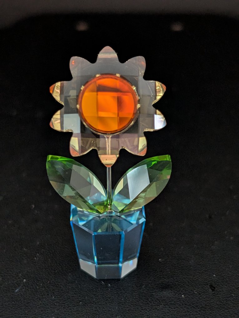 塑像, Swarovski bloem in pot - 5.5 cm - 水晶 #1.0