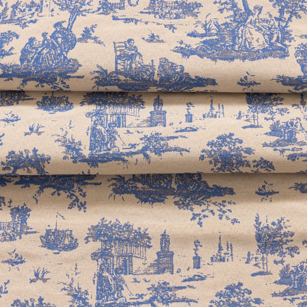 Toile de Jouy Gobelin Azzurro – Heavy fabric for designer furnishings - Upholstery fabric - 270 cm - 280 cm #3.2