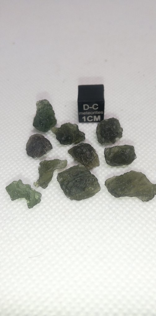 Lot de 10 Moldavite Chlum. Moldavite - 5 g - (10) #1.0