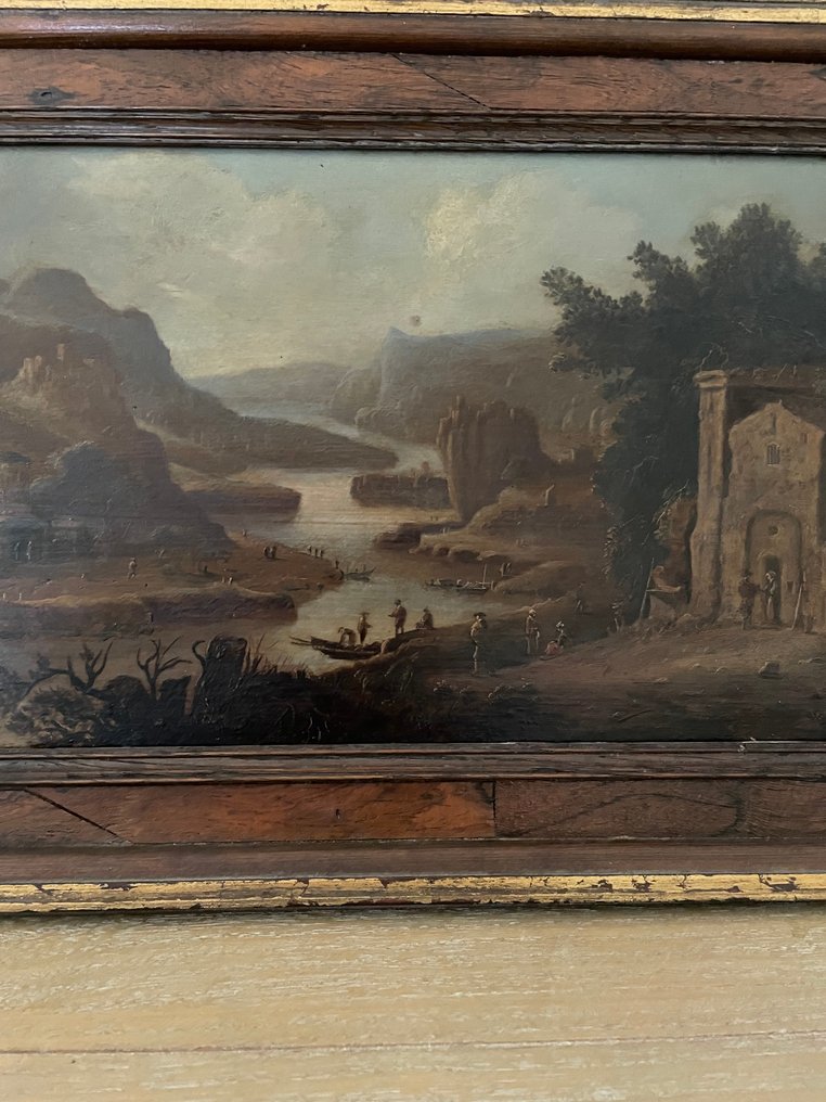 Dyonis Verburg (1655-1722) Attrib.to - Animated landscape with river and ruins #4.3