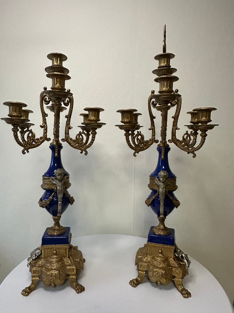 燭台 - 铜鎏金 - 两个烛台 #4.3