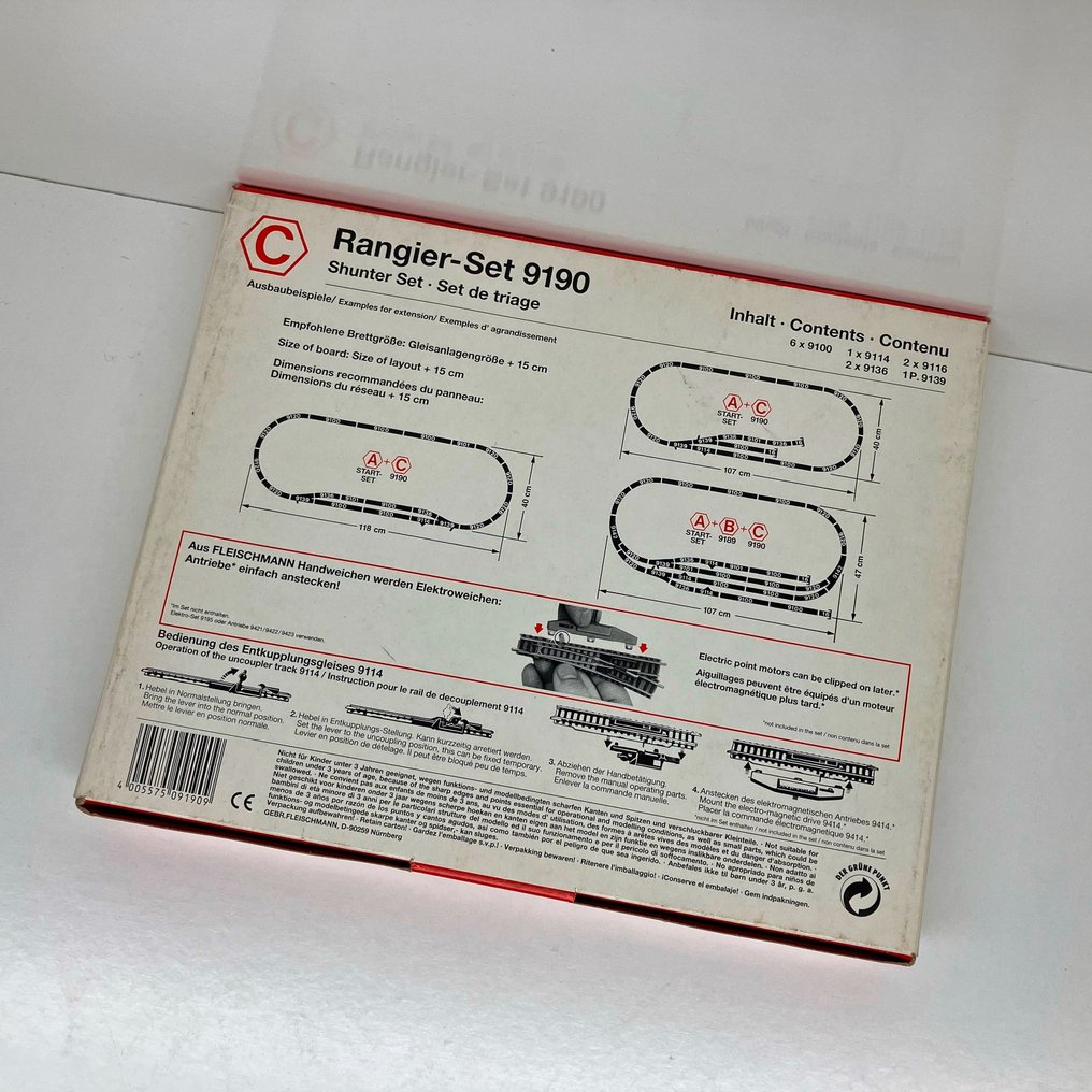 Fleischmann N - 9190 - Modelltogspor (1) - Rangeer-Set C #2.1