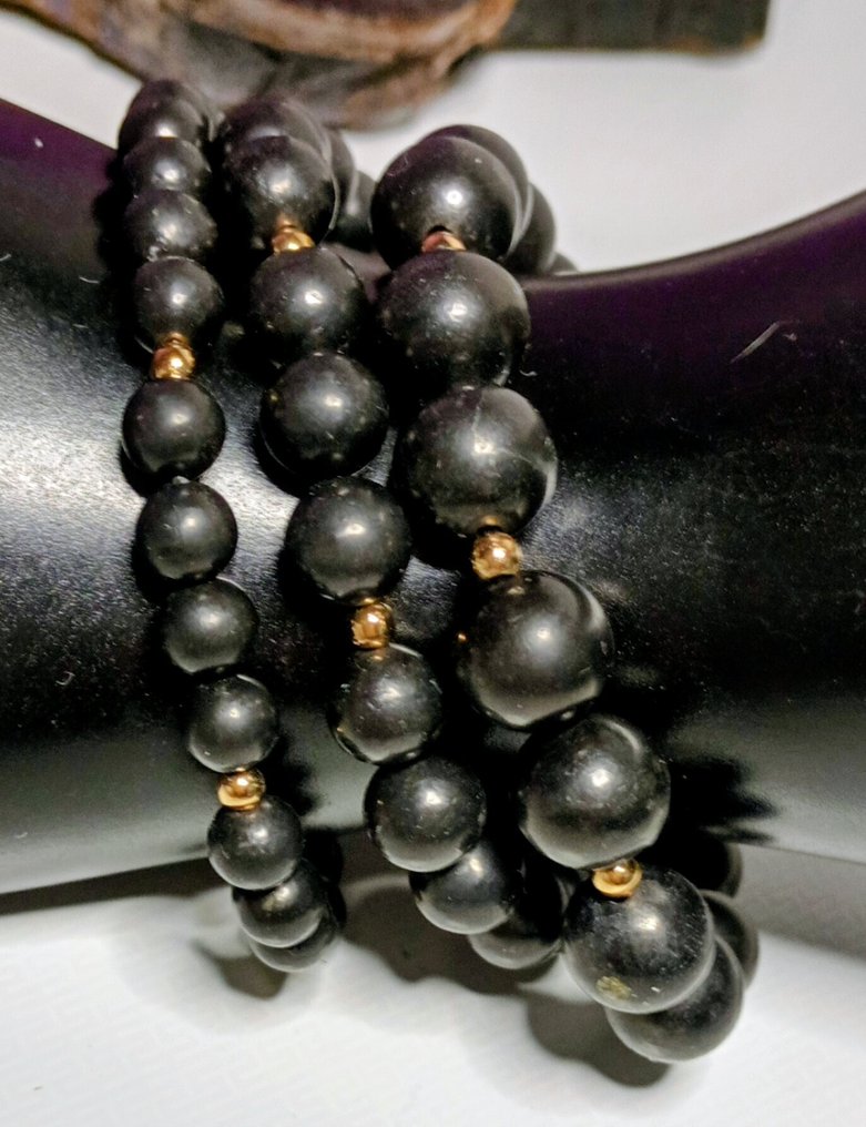 Shunguita 电磁保护器，配有14K金芯片，3条手链，尺寸为10mm、8mm和6mm。 - 手镯 #1.0