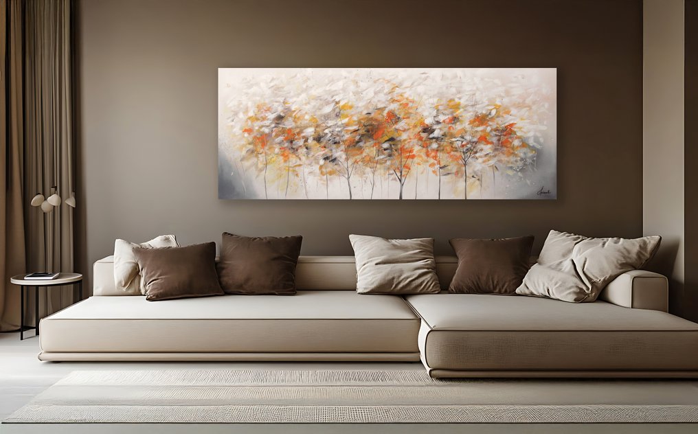 Monika Spiewak - Trees - XXL - Oil Painting Stretched On The Frame - Ready To Hang - 1/1 Unique Piece #1.0