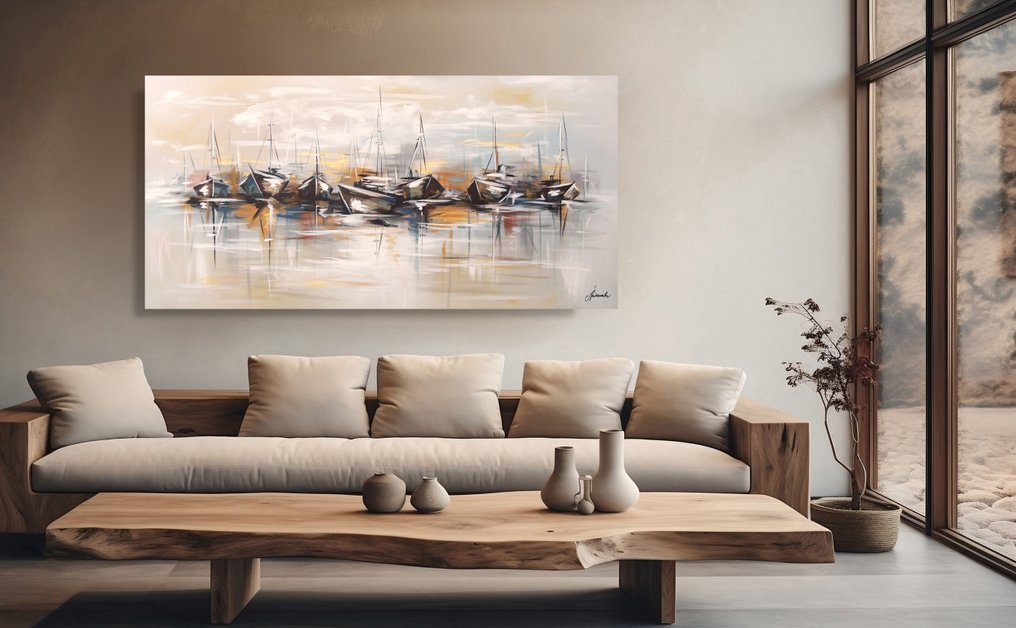 Monika Spiewak - Regatta - XXL - Oil Painting Stretched On The Frame - Ready To Hang - 1/1 Unique Piece #1.0