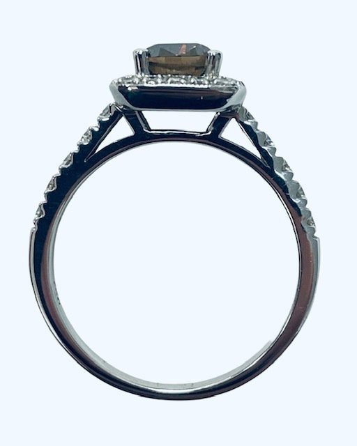 Δαχτυλίδι - 18 καράτια Λευκός χρυσός - 1.43ct. tw. Καφέ Διαμάντι (Φυσικού χρώματος) - Διαμάντι #3.2