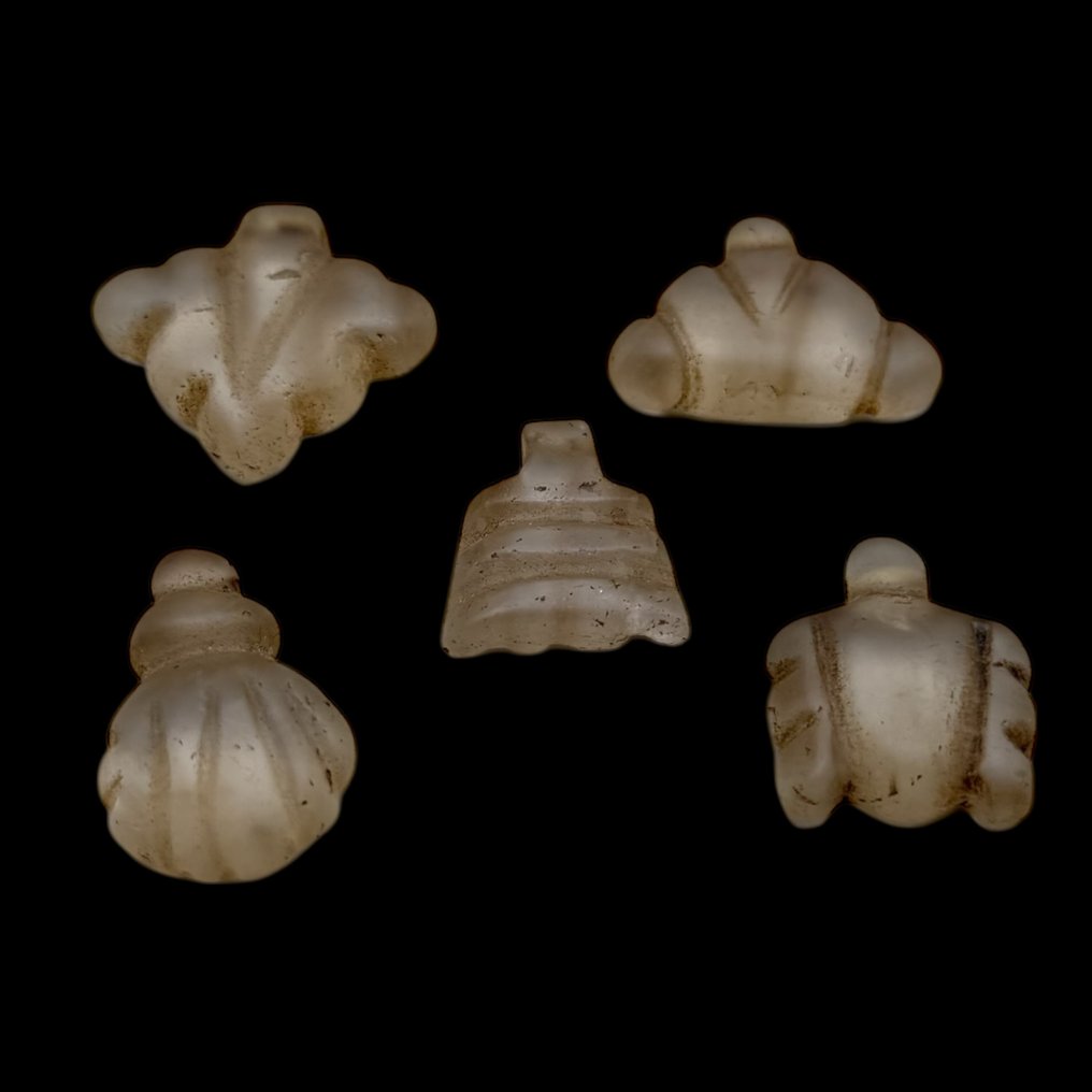 古代埃及,第一中間時期 水晶一组五个 Amulet (沒有保留價) #1.0