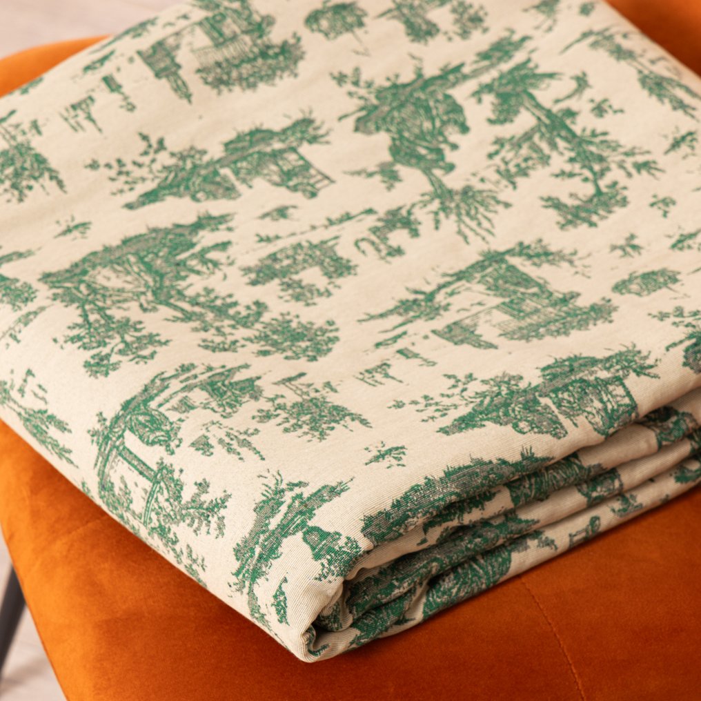 Toile de Jouy Gobelin Verde – tykt stoff for designermøbler. - Polstringsstoff - 270 cm - 280 cm #2.1