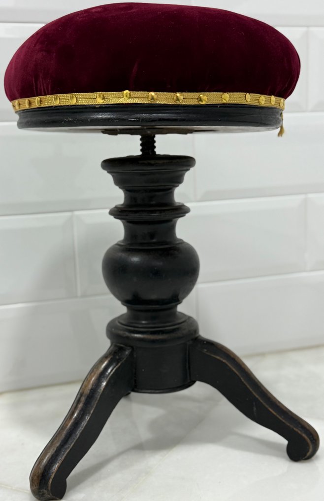 Taburet - Fløjl - Pianostol #3.2