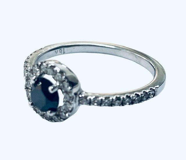 Δαχτυλίδι - 18 καράτια Λευκός χρυσός - 0.87ct. tw. Μαύρο Διαμάντι (Επεξεργασμένου χρώματος) - Διαμάντι #3.2
