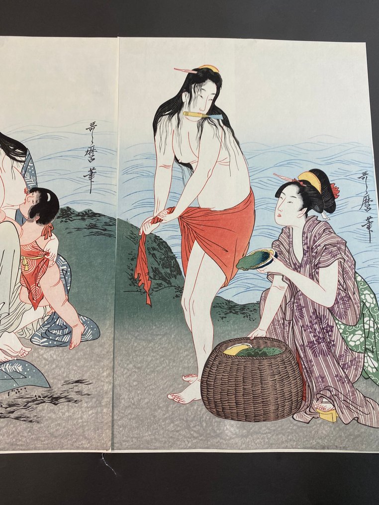 Awabi tori (Awabitori Abalone Divers) 鮑取海女之圖 - Kitagawa Utamaro - Japonia #3.2