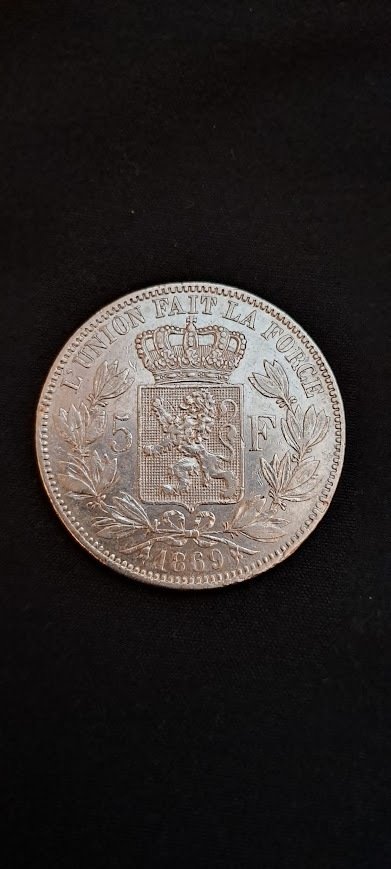 比利时. 利奥波德二世. 5 Francs 1869  (没有保留价) #3.2