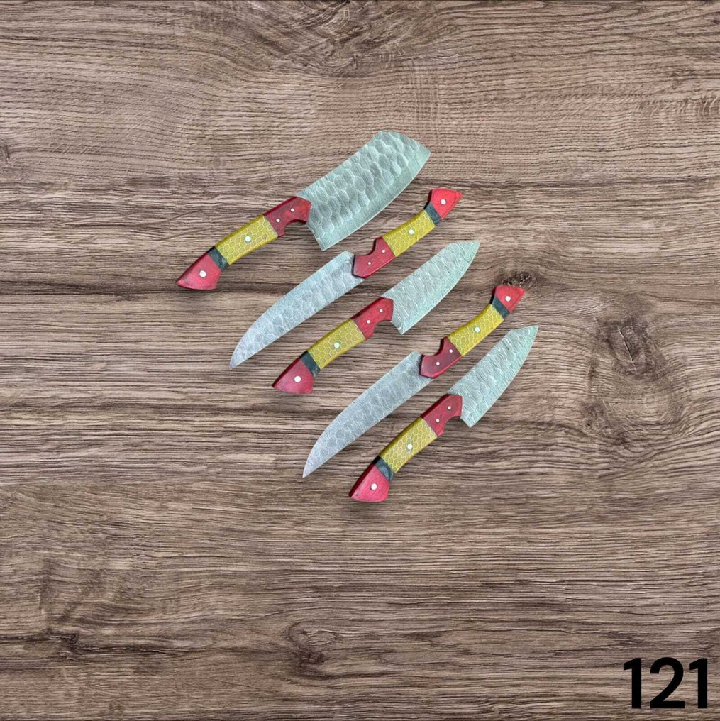 Μαχαίρι κουζίνας - Chef's knife -  Χειροποίητο μαχαίρι κουζίνας - Χάλυβας, Ξύλο - Βόρεια Αμερική - Με δερμάτινη θήκη. #1.0