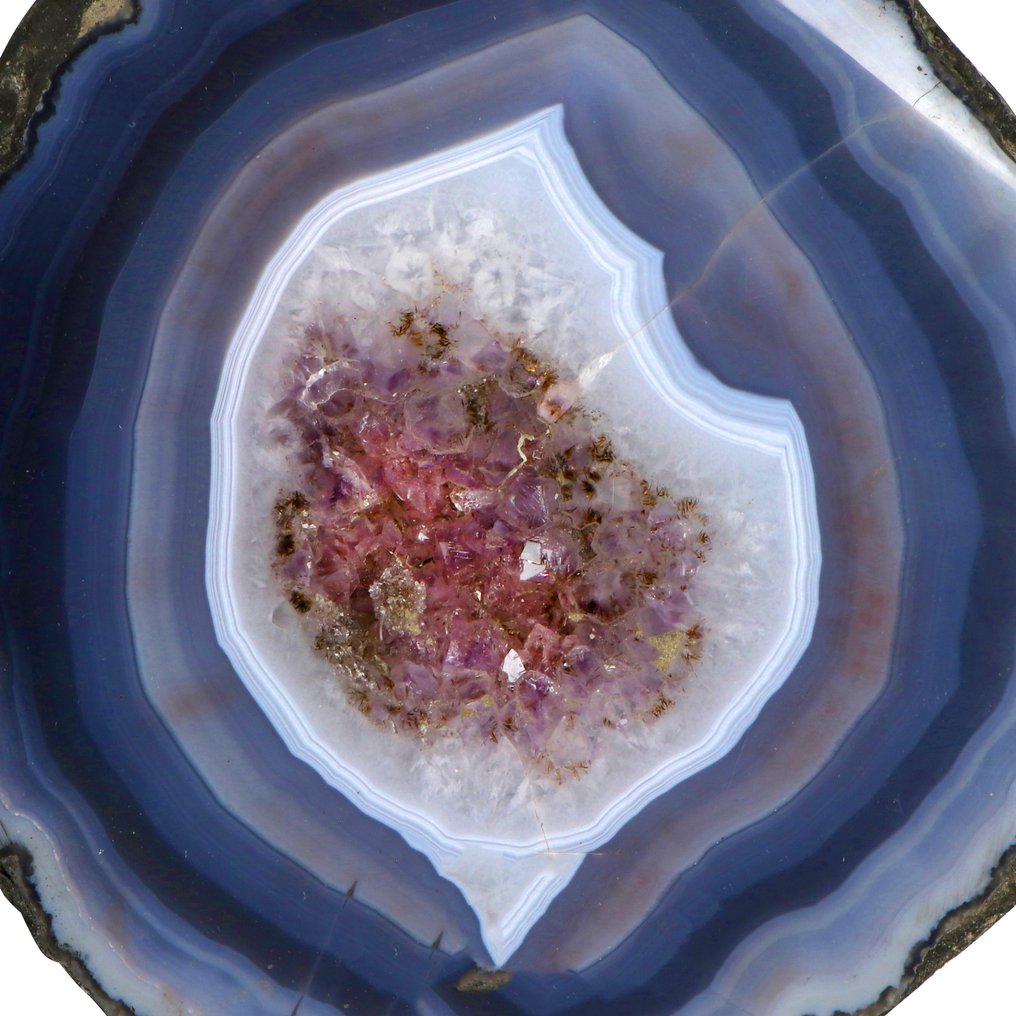 Felie de agată curcubeu albastră - Slice - 20x18x2 cm- 1.2 kg #3.2