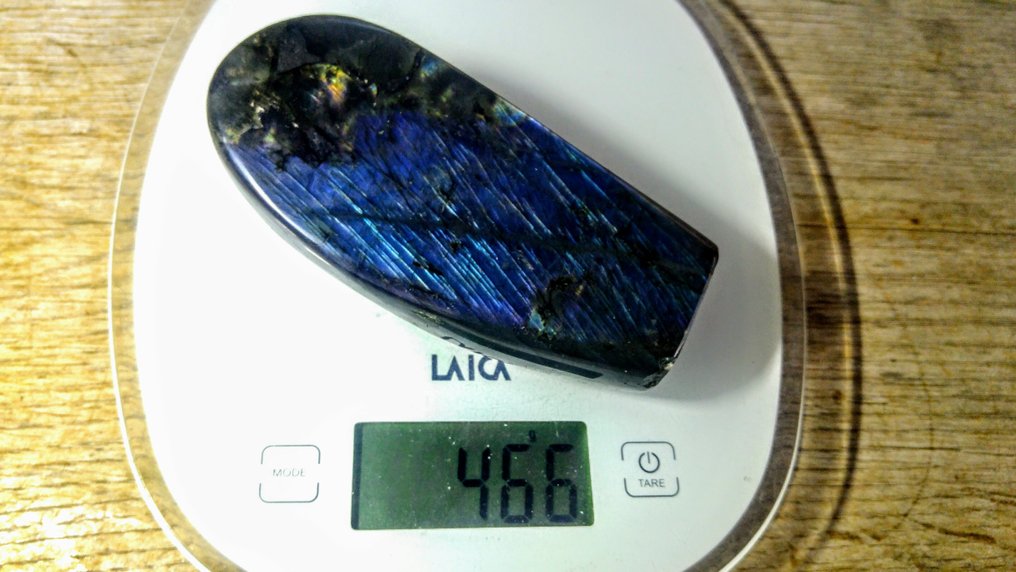 拉长石 - 极其罕见的颜色 - 730F 热金属色 - 变色龙 自由形式 - 高度: 12 cm - 闊度: 5 cm- 466 g #3.2