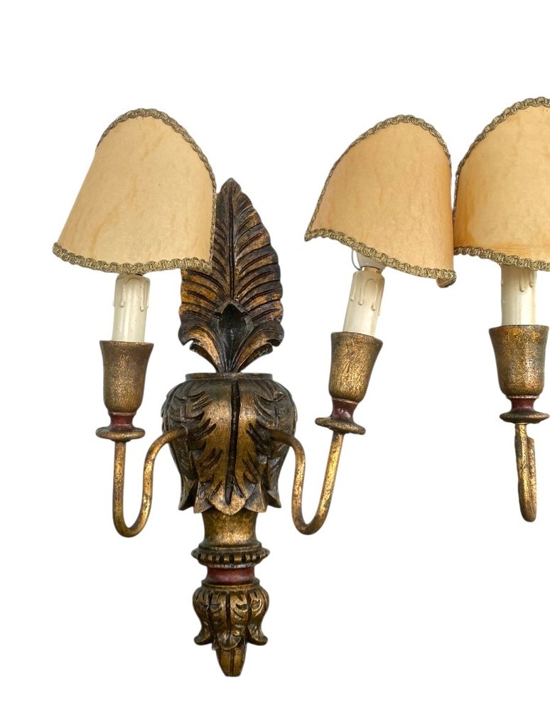 Vägglampett (2) - Trä, Guld #2.1