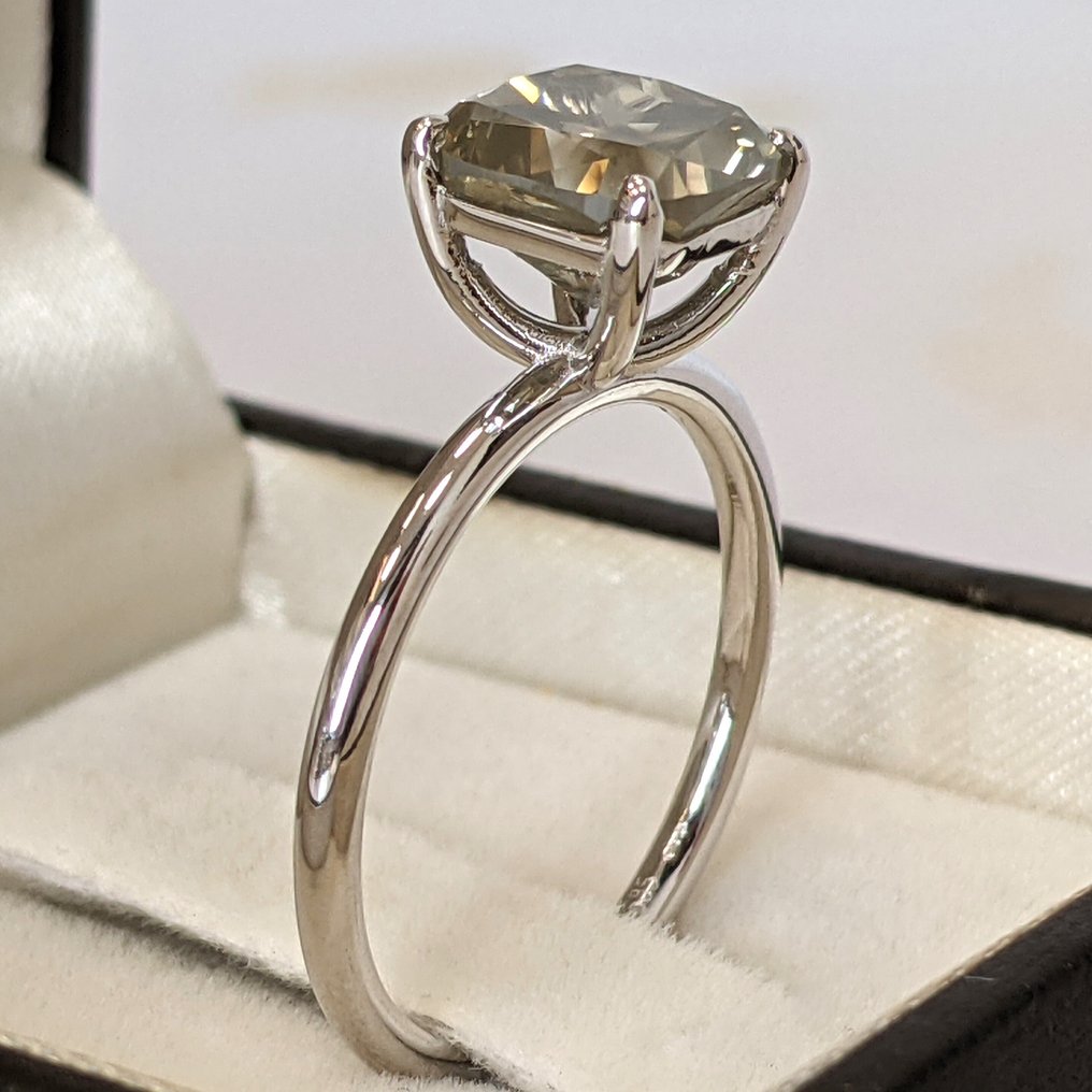 χωρίς τιμή ασφαλείας - Δαχτυλίδι - 14 καράτια Λευκός χρυσός - 3.21ct. tw. Διαμάντι (Φυσικού χρώματος) - ΙΓΙ #4.3