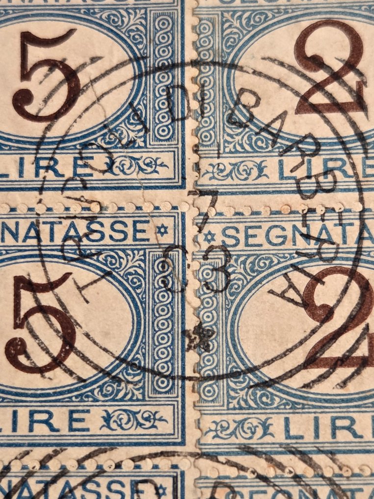 Ιταλική Τριπολιτιδα 1906/1903 - Segnatasse 1870/1890 CIFRA BRUNA - Sassone s12-13 #3.2