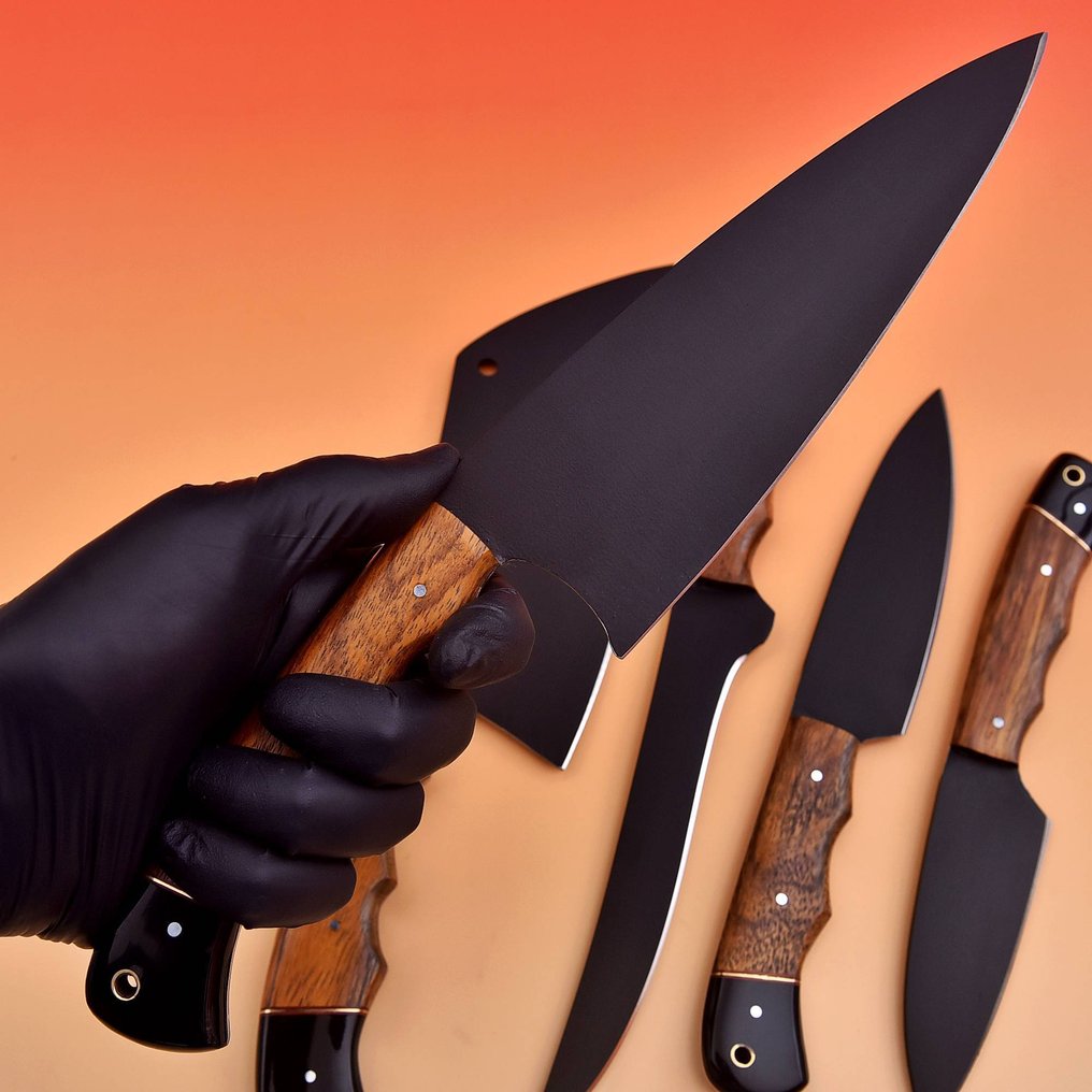 廚刀 - 木材与树脂D2钢，含粉末代码 - 日本 - 特色厨师刀 #3.2