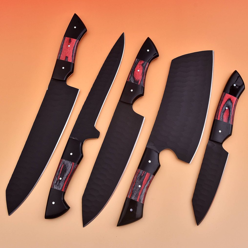 廚刀 - Pakka木材和树脂D2钢与粉末代码 - 日本 - 特色厨师刀 #2.1