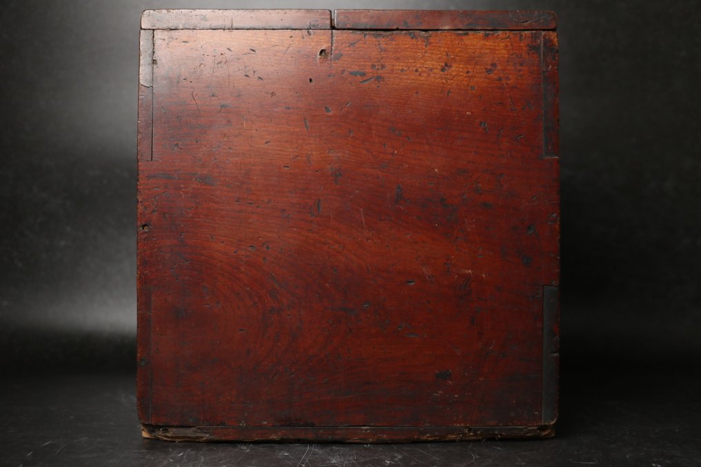 日本商人用现金箱——原始铁制五金与铜绿 - 木 - 日本 - 江户晚期（1800年） - 明治初期（1880年） #3.2