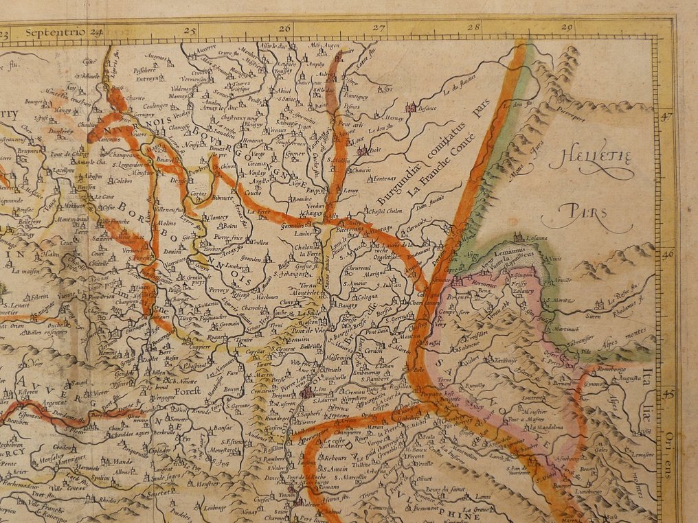 France - Bordeaux / Provence / Lyon; Henricus Hondius - Aquitania australis regnum Arelatense cum Confinijs - 1621-1650 #3.2