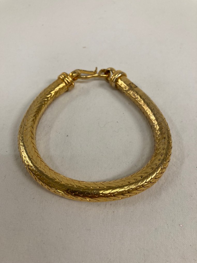 重型镀金银蛇链手链 - 鍍金, 銀 - 印度 - 20世紀 #1.0